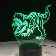 3D LED Night Lights Tyrannosaurus Rex Dinosaur with 7 Colors Light for Home Decoration Lamp Amazing Visualization Lamp AW-748