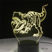 3D LED Night Lights Tyrannosaurus Rex Dinosaur with 7 Colors Light for Home Decoration Lamp Amazing Visualization Lamp AW-748