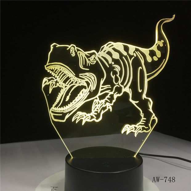 3D LED Night Lights Tyrannosaurus Rex Dinosaur with 7 Colors Light for Home Decoration Lamp Amazing Visualization Lamp AW-748