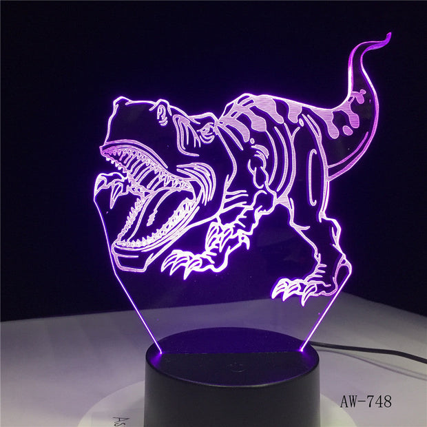 3D LED Night Lights Tyrannosaurus Rex Dinosaur with 7 Colors Light for Home Decoration Lamp Amazing Visualization Lamp AW-748