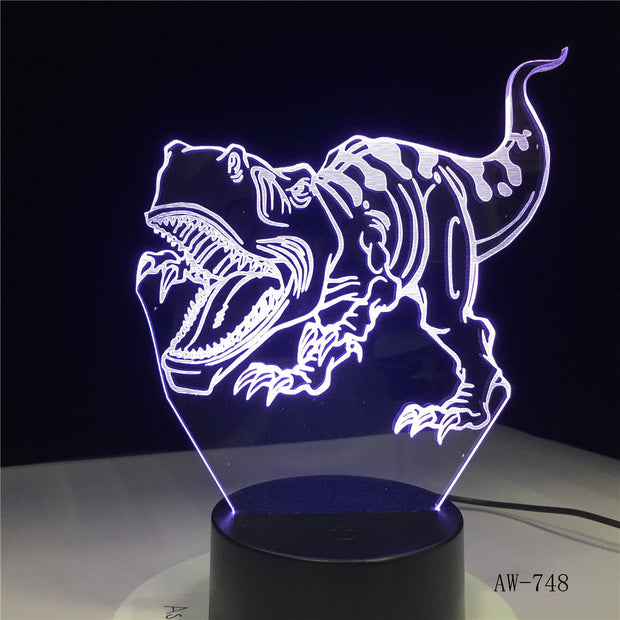 3D LED Night Lights Tyrannosaurus Rex Dinosaur with 7 Colors Light for Home Decoration Lamp Amazing Visualization Lamp AW-748