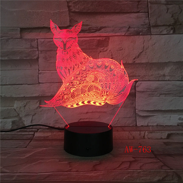 7 Colorful USB Dog Model 3D Lamp Bedroom Sleep Light LED Table Lamp Soccer Child Night Lights Office Light Decor AW-763