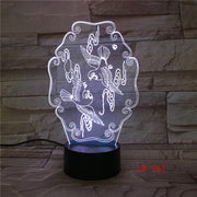 Amazing Flying Bird 3D Illusion Night Light Acrylic USB Touch Remote 7 Color Desk LED Lamp Bedroom Home Decration Kid Gift 767