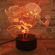 Wonder Woman 3D Lamp 7 Color Led Night Lamps For Kids Touch Led Usb Table Lampara Lampe Baby Sleeping Nightlight Led AW-789