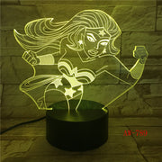Wonder Woman 3D Lamp 7 Color Led Night Lamps For Kids Touch Led Usb Table Lampara Lampe Baby Sleeping Nightlight Led AW-789