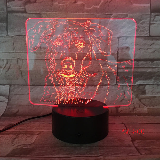 3D LED Cute Labrador Dog Night Light Baby Animal Lights Table Lamps For Home Decor Christmas Gifts For Party Decor Light AW-800