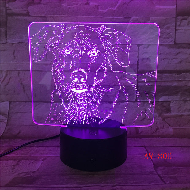3D LED Cute Labrador Dog Night Light Baby Animal Lights Table Lamps For Home Decor Christmas Gifts For Party Decor Light AW-800
