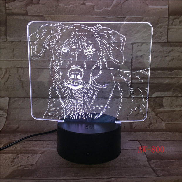 3D LED Cute Labrador Dog Night Light Baby Animal Lights Table Lamps For Home Decor Christmas Gifts For Party Decor Light AW-800