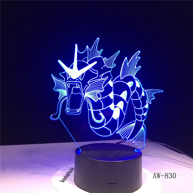 Novelty Dinosaur Dragon Horn Lamp 3D USB LED Colors Night Light Animal Table Lighting Holiday Decor Kid Toy Gift AW-830