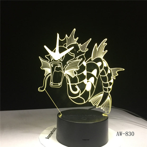 Novelty Dinosaur Dragon Horn Lamp 3D USB LED Colors Night Light Animal Table Lighting Holiday Decor Kid Toy Gift AW-830