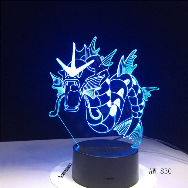 Novelty Dinosaur Dragon Horn Lamp 3D USB LED Colors Night Light Animal Table Lighting Holiday Decor Kid Toy Gift AW-830