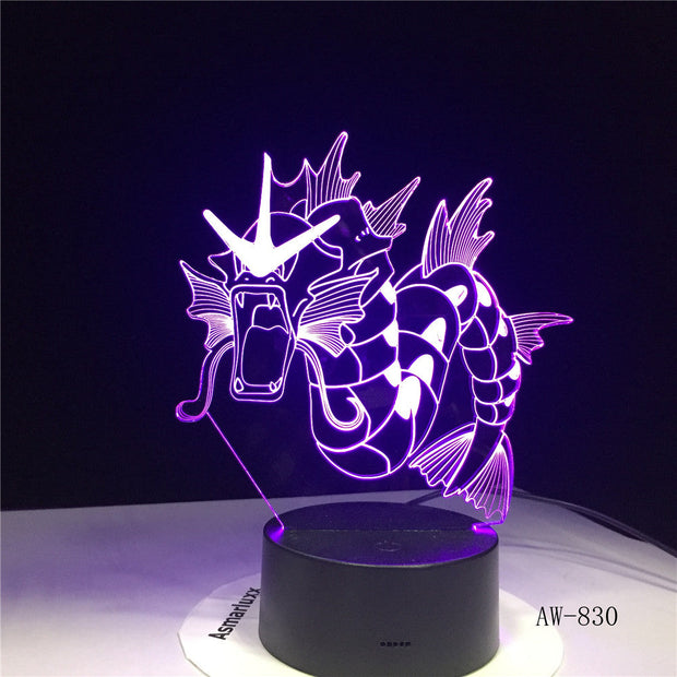 Novelty Dinosaur Dragon Horn Lamp 3D USB LED Colors Night Light Animal Table Lighting Holiday Decor Kid Toy Gift AW-830