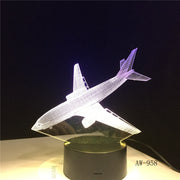 3D Decor 7 Color Change Helicopter Modelling Table Lamp Usb Aircraft Bedside Light Fixture Air Plane Night Light Gifts AW-958