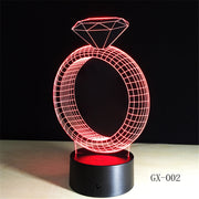 Diamond Ring 3D Lamp
