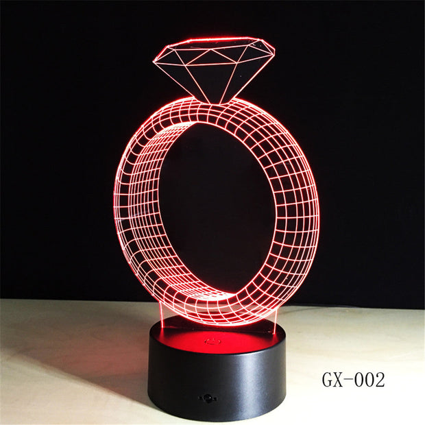 Diamond Ring 3D Lamp