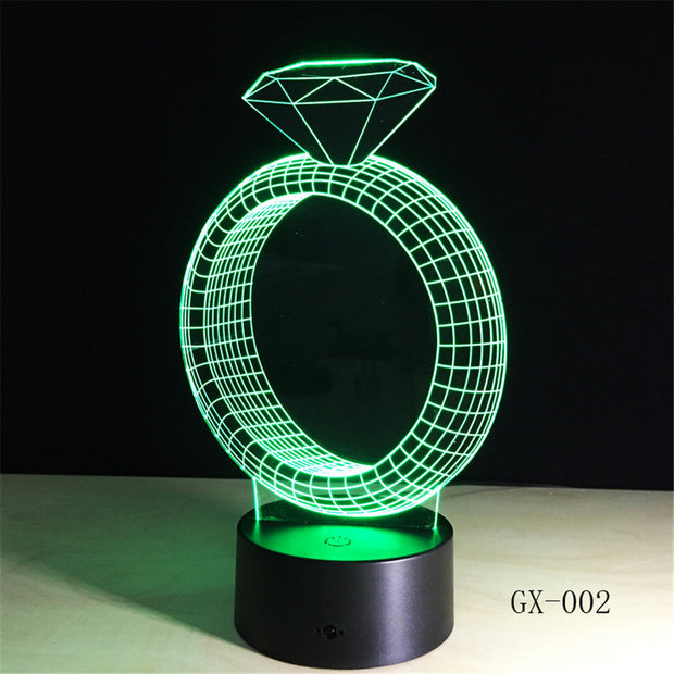 Diamond Ring 3D Lamp