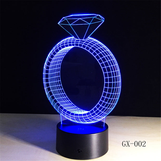 Diamond Ring 3D Lamp