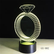 Diamond Ring 3D Lamp