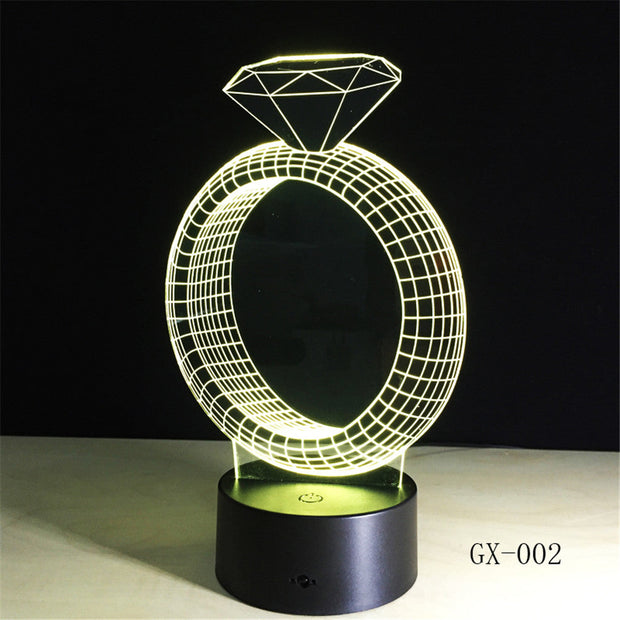 Diamond Ring 3D Lamp
