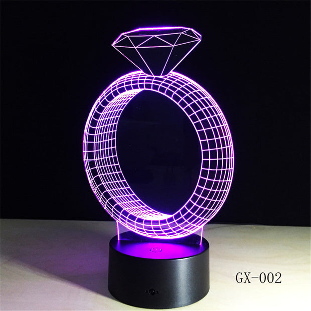 Diamond Ring 3D Lamp