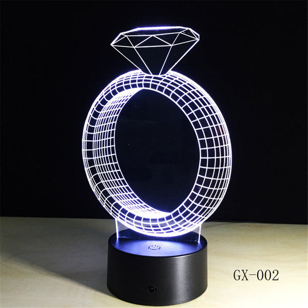 Diamond Ring 3D Lamp