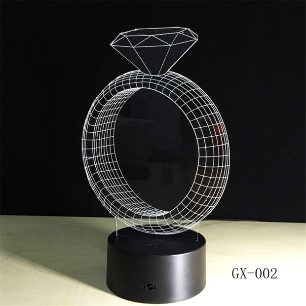 Diamond Ring 3D Lamp