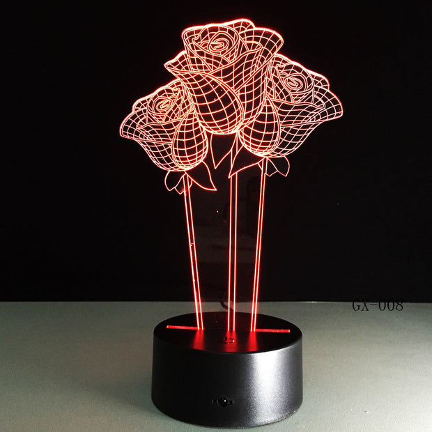Roses 3D Lamp