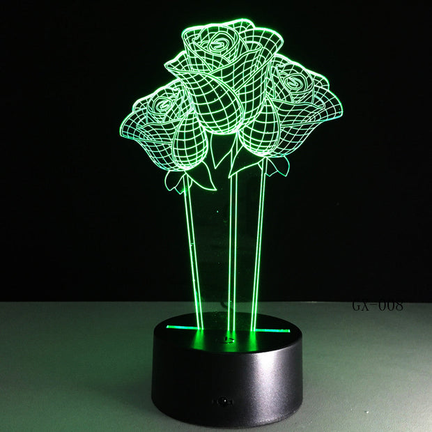 Roses 3D Lamp