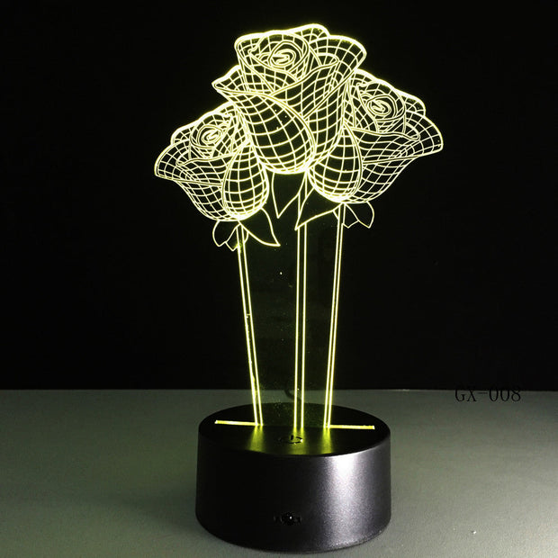 Roses 3D Lamp