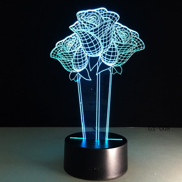Roses 3D Lamp