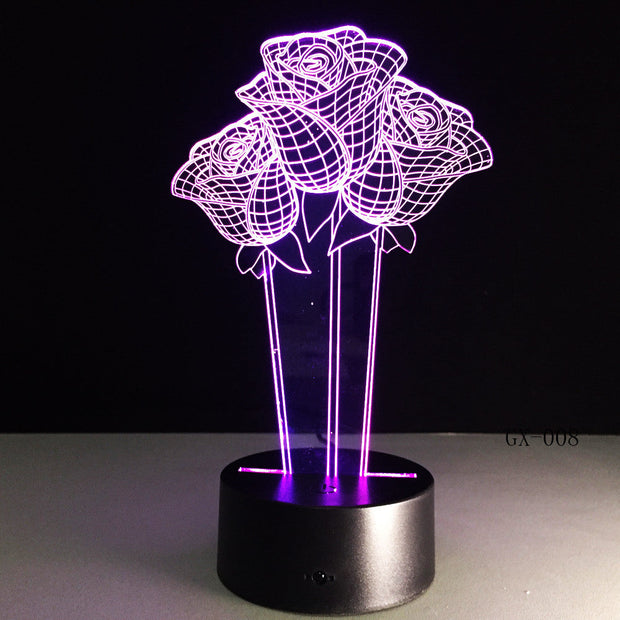 Roses 3D Lamp