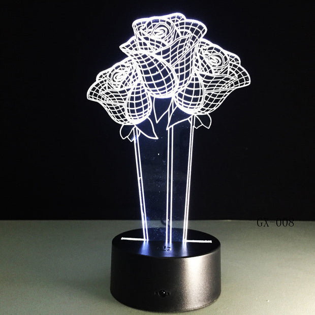 Roses 3D Lamp