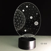 3D Visual Planet LED Illusion Night Lights Universe Table Acrylic Touch Lamps Changing USB Nightlight Luminous Light GX-016