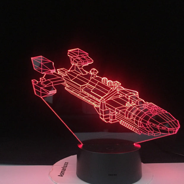 3D led Spaceship Space Fighter 7 Colorful Gradients LED Acrylic Plate Desk Lamp Bedroom Decoration Night Light Dropshipping