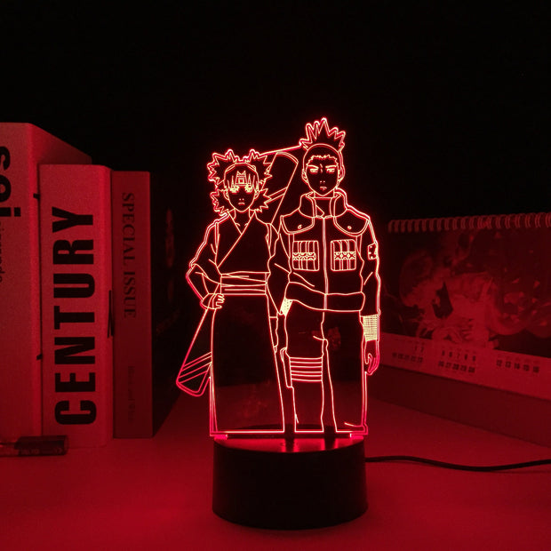 Anime Figure Temari Shikamaru 3D LED Night Light Home Bedroom Table Decoration for Children's Festival Birthday Gifts Acrylic Lamp 7 Color Changes