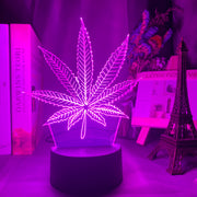 Acrylic Led Night Light Weed Usb Battery Powered Table Lamp Color Changing Touch Sensor Home Decor Light Kids Bedroom Nightlight