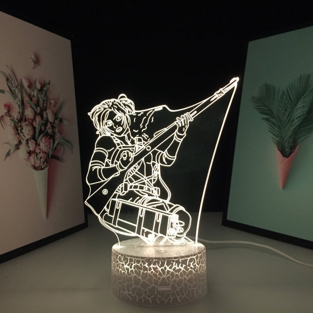 Anime Attack on Titan Annie Leonhart Manga Lamp Multi Color Conversion With Remote Control Compact And Convenient Neon Lamp