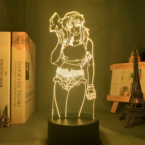 Black Lagoon Revy Led Night Light for Bedroom Decor Colorful Nightlight Anime Gift 3d Lamp Revy Black Lagoon