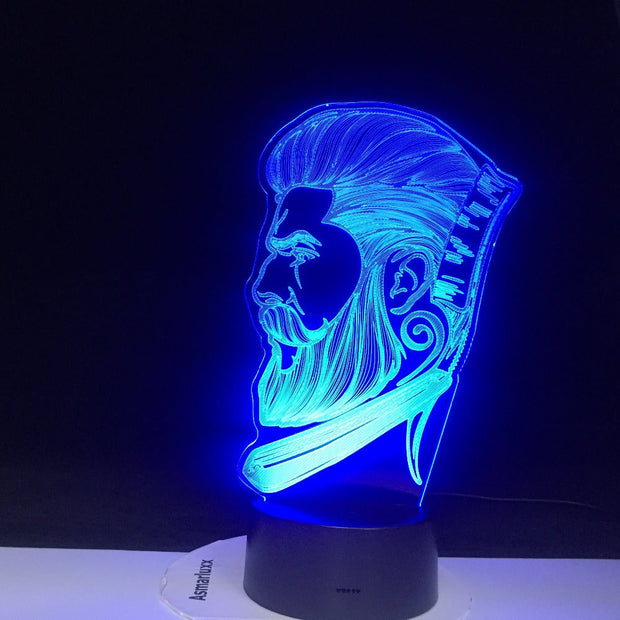 Barber Shop Business LED Night Light Beauty Salon Hairdresser Store Sign Creative Night Lamp 3D Optical illusion Table Light4268