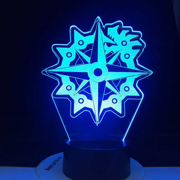 3D Night Light The Seven Deadly Sins Dragon's Sin of Wrath Home Bedroom Table Decoration for Children's Festival Birthday Gifts 7 Color Changes LED Lamp