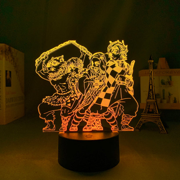 3D LED Lamp Demon Slayer Kimetsu No Yaiba Anime Figure Bedroom Desk Decoration Small Night Light for Children's Festival Birthday Gifts