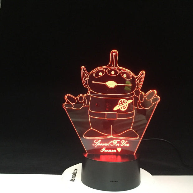Three Eye Monster 3D Lamp Cartoon 7 Colors with Remote for Kids Christmas Present Room Decorative Led Night Light Lamp Awesome