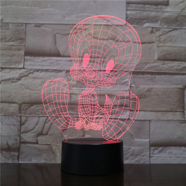 TweetyBird 3D LED Night Light USB Touch Sensor RGB Decoration Child Kids Gift Cartoon Action Figure Table Lamp Bedroom Dropship