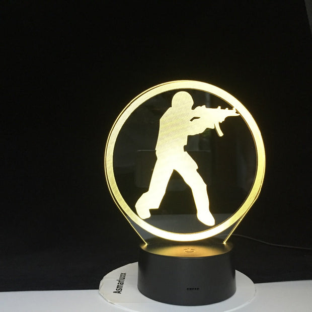 Soldier 3d Lamp Colorful Touch Gradual Led Visual Led Night Light Gift Decoration Table Lamp Lovely Cartoon Children's Toys