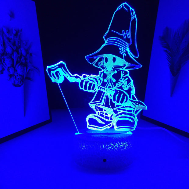 3D LED Final Fantasy Vivi Ornitier Figure  Night Light Home Bedroom Table Decoration Night Light for Children's Festival Birthday Gifts 7 Color Changes With Remote Neon Lamp