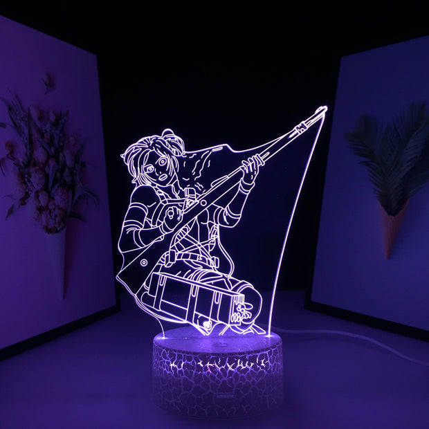 Anime Attack on Titan Annie Leonhart Manga Lamp Multi Color Conversion With Remote Control Compact And Convenient Neon Lamp