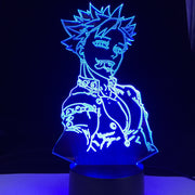 Ban Anime Lamp Seven Deadly Sins Laser LED Engraved Acrylic Upward Lighting 3D Illusion Night Lamp LED Sensor Light Xmas Gift