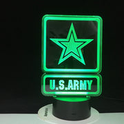 The U.S. Army Novel 3D LED Lamp Battery Operated Colorful with Remote Visual Light Effect Led Night Light Lamp Decorative 3243