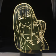 Zero Two Figure Table 3D Lamp Light Anime Waifu Gift Darling In The Franxx Zero Two Lamp for Bed ROOM Decor LED Night Light