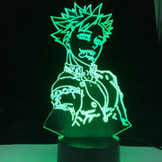 Ban Anime Lamp Seven Deadly Sins Laser LED Engraved Acrylic Upward Lighting 3D Illusion Night Lamp LED Sensor Light Xmas Gift